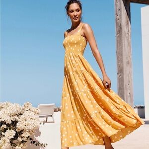 Mister Zimi Yellow Polka Dot Maxi Dress
